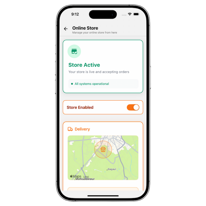 DineSphere Online Store Management feature
