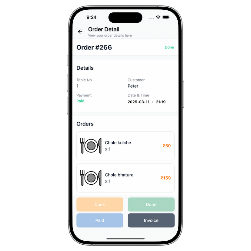 DineSphere Billing System feature